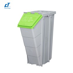 施達 4色免觸開蓋分類回收箱 綠色蓋 (玻璃) 50L